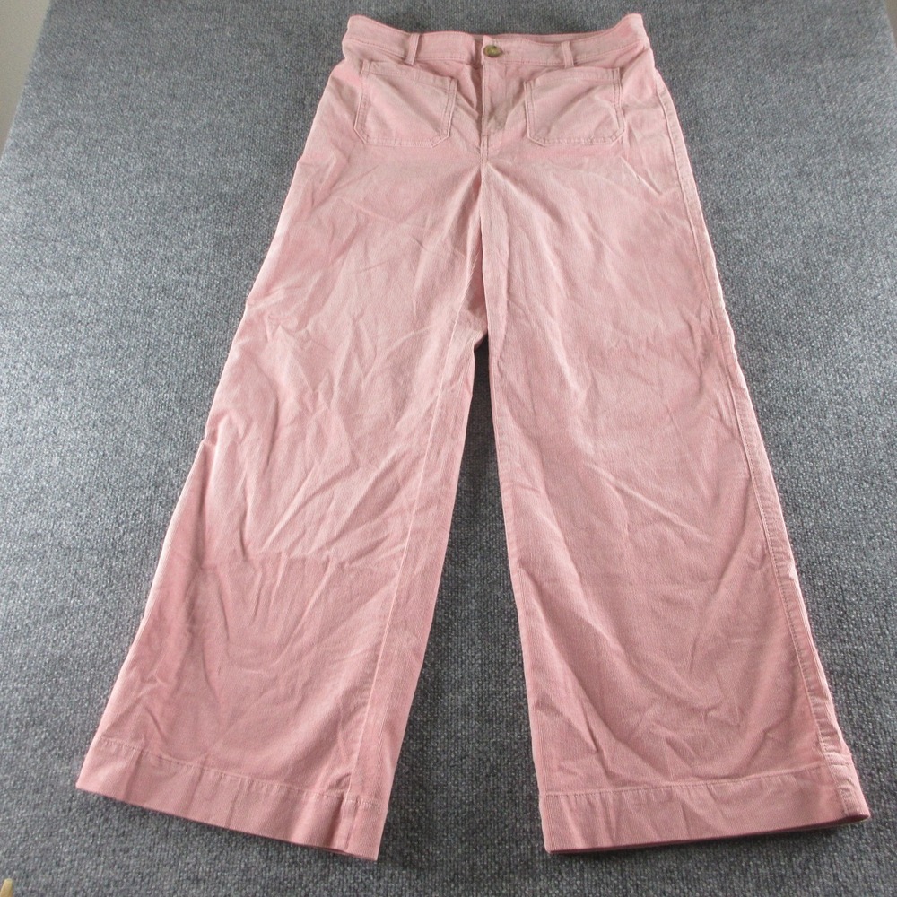 Loft Pants Womens 34x30 Pink Corduroy Palmer Wide Leg Relaxed Stretch Casual